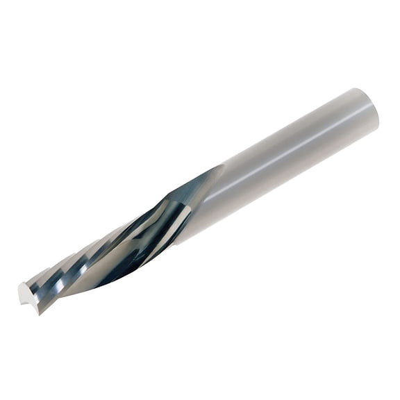 LMT Onsrud 62-775 Solid Carbide Downcut Spiral O Flute Cutting Tool, Inch, Uncoated (Bright) Finish, 21 Degree Helix, 1 Flute, 2.5000" Overall Length, 0.2500" Cutting Diameter, 0.2500" Shank Diameter