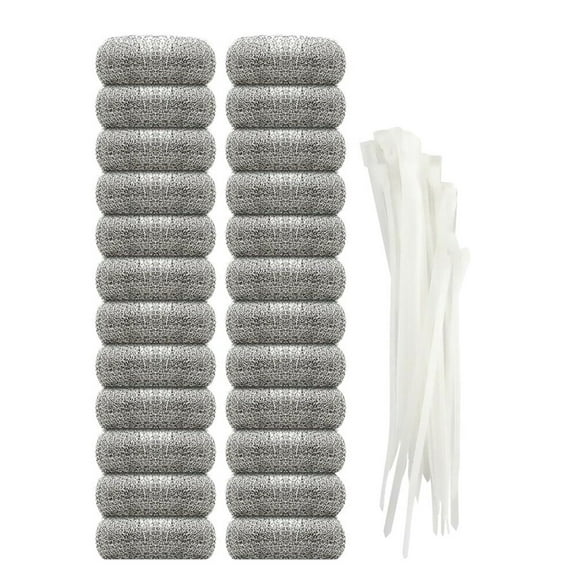 LMTODLFG 24 Pieces Lint Traps Washing Machine Quality Snares for Laundry and Rust Proof Stainless Steel Mesh with Ties Hose Filter Screen Sock Catcher