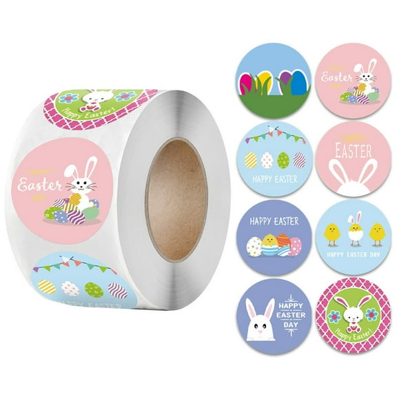 LMTODLFG 500 PCS Easter Sticker Bunny Stickers Easter Decoration for Kids Display Envelope Seal Party Favor Supplies Reward Gifts Decor