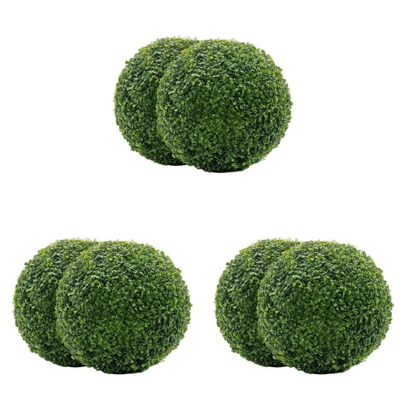 LMTODLFG 6 PCS 15.7 inch 4 Layers Artificial Plant Topiary Ball Faux Boxwood Decorative Balls for Backyard, Balcony,Garden, Wedding and Home Décor
