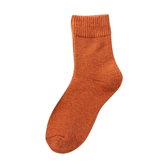 LMTODLFG Athletic Socks Women Womens Vintage Winter Soft Warm Thick Cold Knit Wool Crew Socks Multicolor No Show Socks Orange