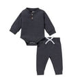 thumbnail image 1 of LMTODLFG Baby Boy Clothes Baby Boys Girls Long Sleeve Solid Romper Bodysuit+Pants Outfits Summer Sets Baby Boy Clothes 0-3 Months Grey 12-18 Months, 1 of 4