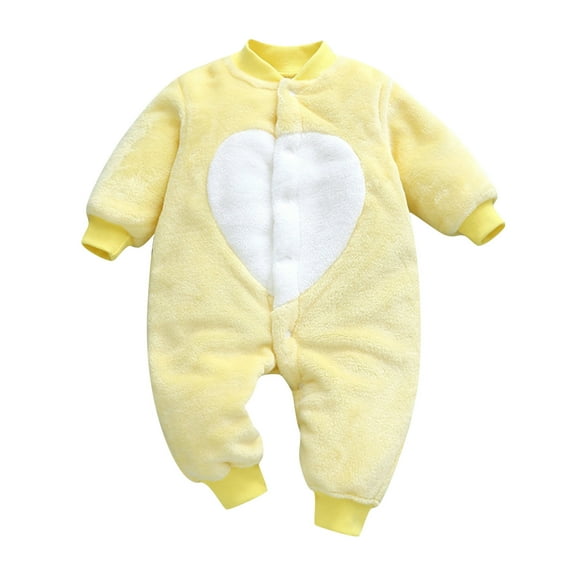 LMTODLFG Baby Boy Clothes Baby Girl Boy Thick Warm Jumpsuit Playsuit Romper Clothes Baby Boy Gifts Baby Boy Clothes 0-3 Months Yellow 0-3 Months