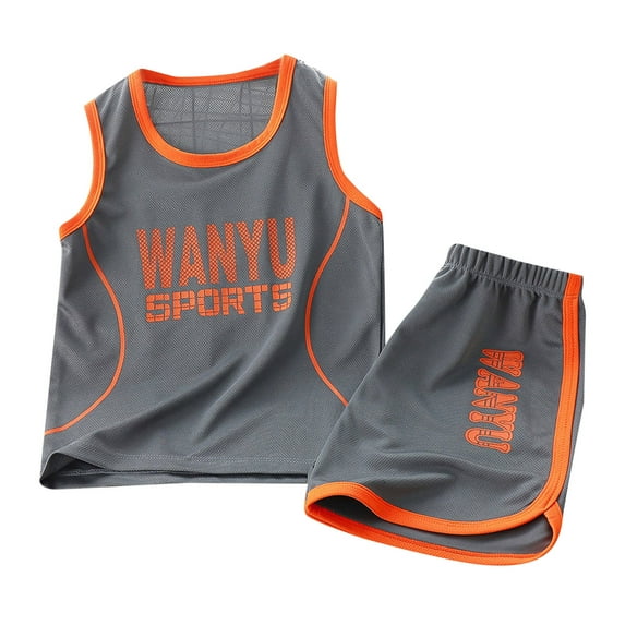 LMTODLFG Baby Boy Clothes Kids Toddler Baby Unisex Spring Summer Print Quick Dry Short Sleeve Tshirt Shorts Outfits Clothes 2T Boys Clothes Grey 6-7 Years