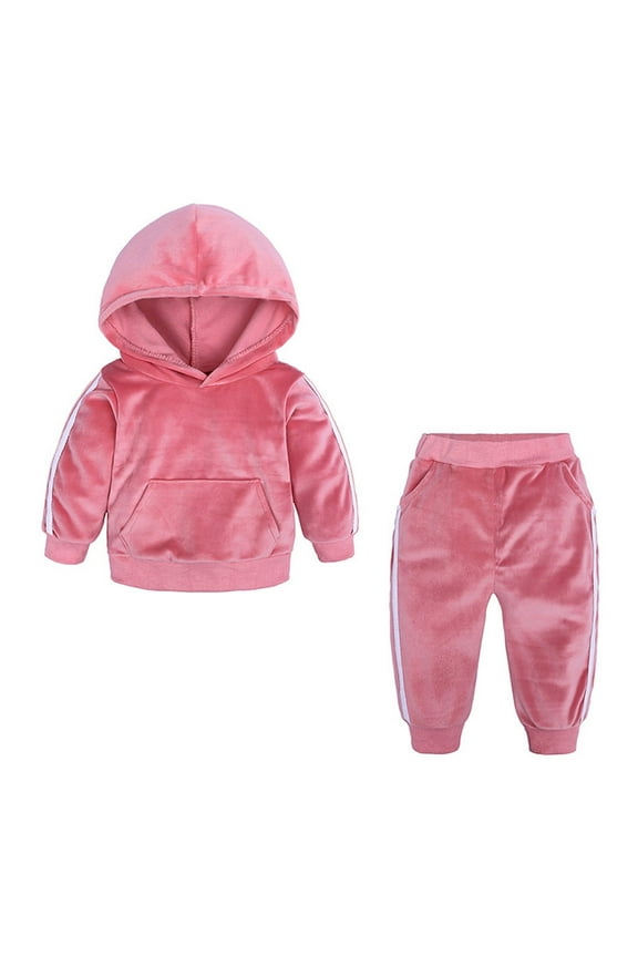 Baby Boy Clothes Toddler Kids Girl Boy Warm Hooded Sweatshirt Long Pants Outfits Set Summer Set Baby Boy Clothes 0-3 Months Pink 7-8 Years