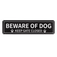 thumbnail image 1 of LMTODLFG Beware of Dog No Trespassing Sign, 12x3 Inch Rust Free .040 Aluminum Metal Sign, UV Protected Weatherproof Reflective Warning Dog Sign Indoor or Outdoor Use for Fence Door or Gate, 1 of 10