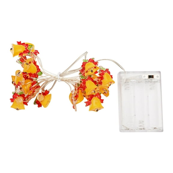 LMTODLFG Christmas Musical Bell String Lights Christmas Decorative Lights Green Wire Multicolor Bells for Indoor Xmas Tree Home Bedroom Decorations