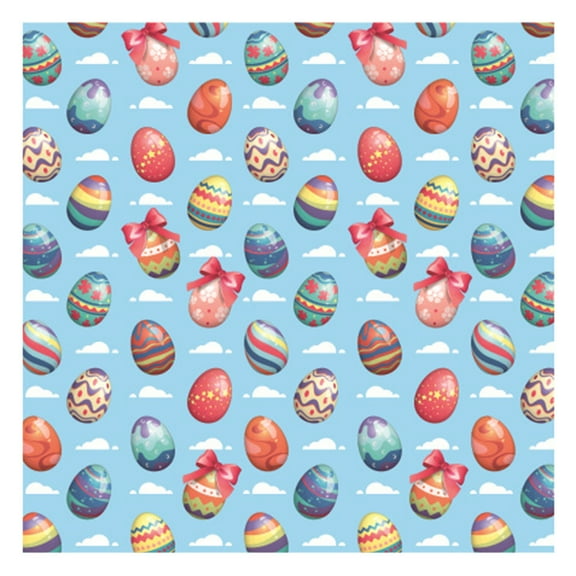 LMTODLFG Easter Wrapping Paper Easter Egg Bunny Rabbit Colorful Gift Wrapping Paper Cartoon Pastel DIY Craft Art Paper for Spring Holiday Birthday Baby Shower Party
