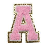 LMTODLFG English Iron on Letter Patches A-Z Embroidered Heat Transfer Sew on Varsity Initial Vintage Alphabet Felt Letters Monogram Custom Name Patch for Clothing Letterman Jacket