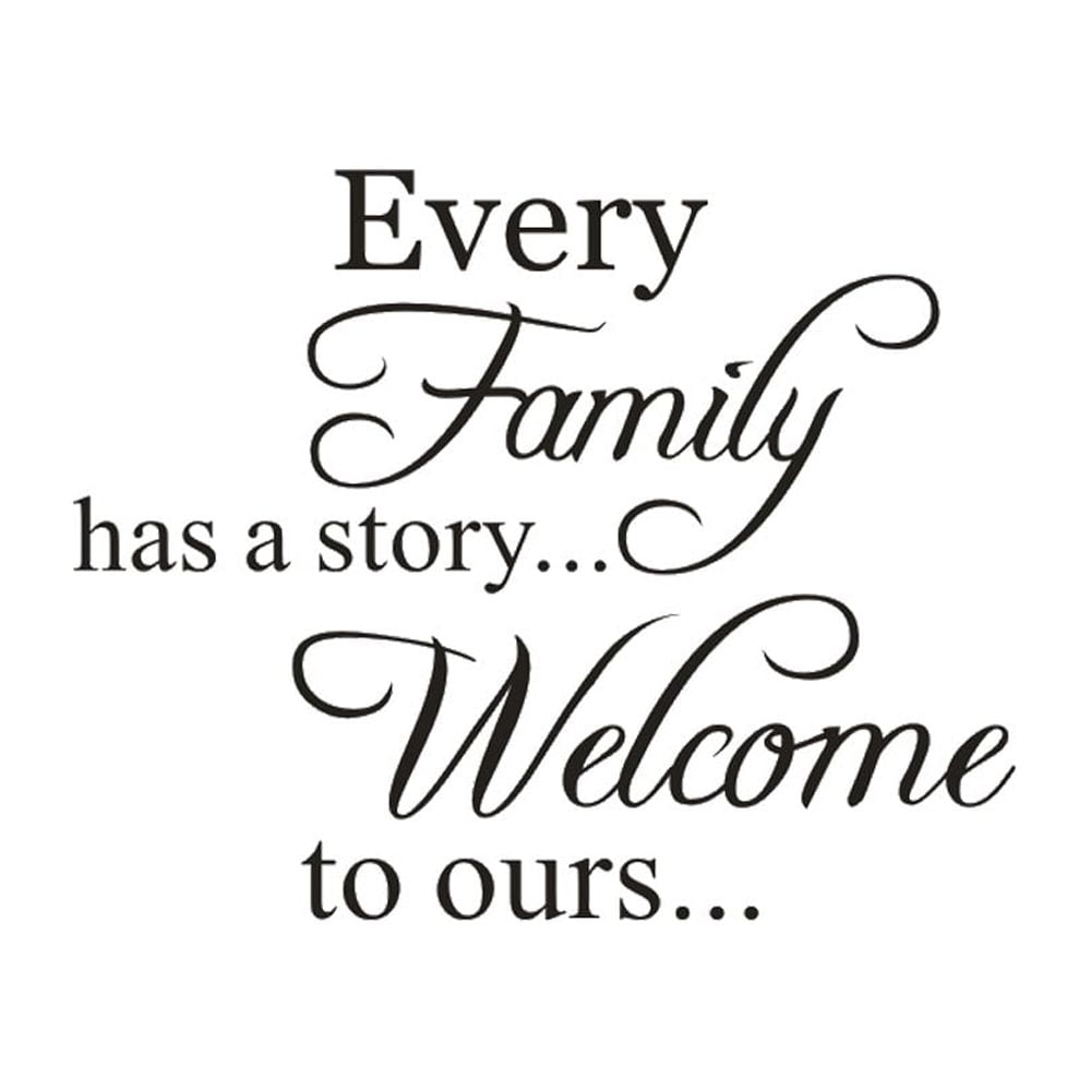 "Every Family Has A Story" Wall Decal - Black Vinyl Inspirational Quote Sticker, 28.1x5.9 Inches 3 thumbnail image