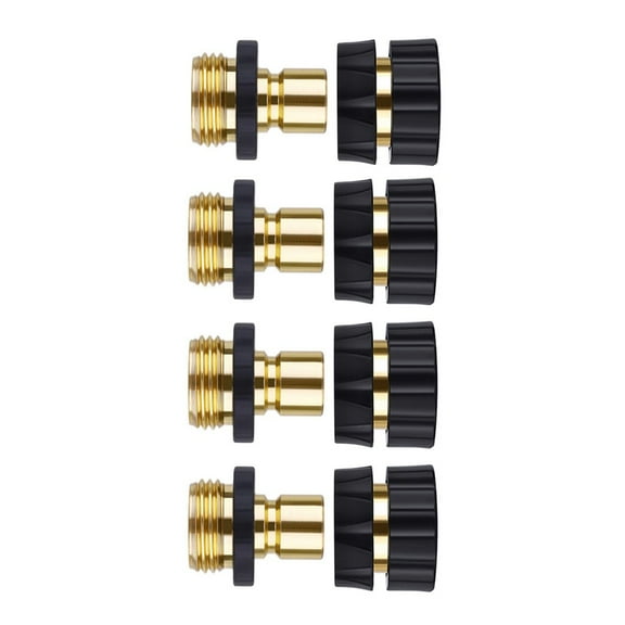 LMTODLFG Garden Water Hose Tap Fitting Quick Connector Male--Female Set Adapter Easy Connector Fitting, Male and Female Set, 4 Set , 3/4 Inch