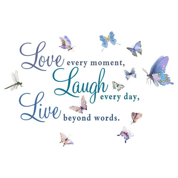 LMTODLFG Inspirational Wall Stickers Quotes Letter Wall Art Stickers Motivational Removable Wall Decor Positive Word Butterfly Decals Peel and Stick for Bedroom Living Room Hallways Family Office