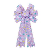 LMTODLFG Large Easter Bow for Wreath, Easter Bunny Wreath Bow for Front Door Indoor Outdoor Wall Easter Tree Topper Decoration Party Supplies Hanging Ornament Spring Easter Themed Bow