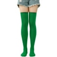 thumbnail image 1 of LMTODLFG Running Socks Womens Womens Long Socks Pure Color Socks Thigh High Socks Over The Knee Socks Festival Christmas Work Socks Green, 1 of 4