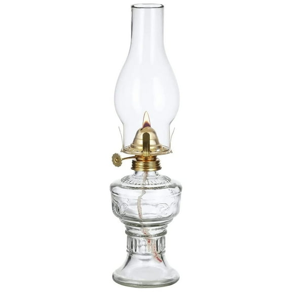 LMTODLFG Rustic Oil Lamp Large Vintage Glass Kerosene Lamp Chamber Oil Lamps for Indoor Use Home Decor Classic Old Hurricane Oil Lamp for Emergency Lighting 12.8''
