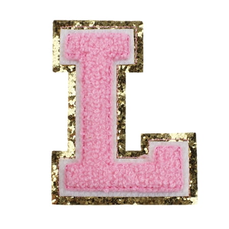 LMTODLFG Self-Adhesive Iron on Letters 2.2 inch Chenille Letter Stickers Alphabet Embroidered Applique Stick On Patches for Clothing Jackets Backpack Hat DIY Phone Bags