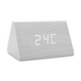 thumbnail image 1 of LMTODLFG Wooden Alarm Clock, Smart LED Digital Clock for Bedroom/desks, Upgraded with Time Temperature, Adjustable Brightness and Voice Control, Humidity Displaying, 1 of 5