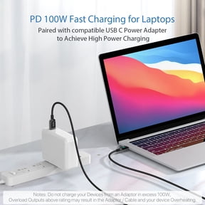 LMUMN-100W USB C to USB C Cable with LED Display [4ft,2Pack],Black