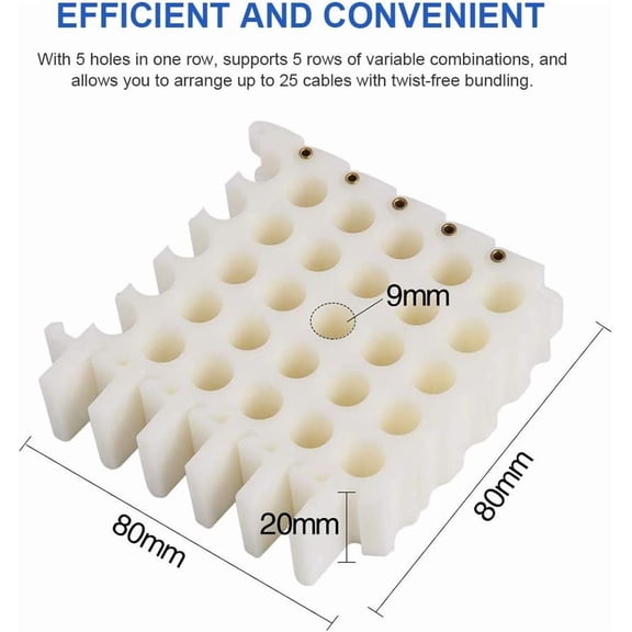LMUMN-10GTEK Cable Organizing and Bundler Tool25-Hole Cable Dresser for Data Center, Server Rooms and Machine Room Wire Management and Organizer, Perfect for Cable Management(CAT5, CAT6)