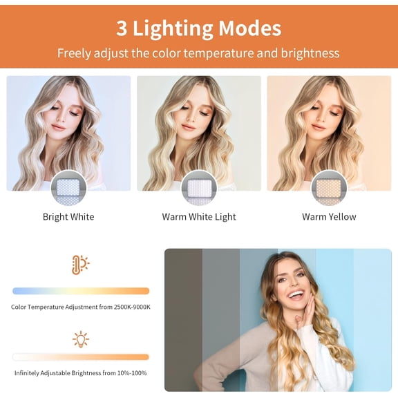 LMUMN-156 LED Selfie Light for iPhone, Portable Phone Light with Clip & Camera Tripod Adapter, Rechargeable 5000mAh CRI 95+ with 3 Lighting Modes, for Picture, Makeup, Conferences, Vlog Photography