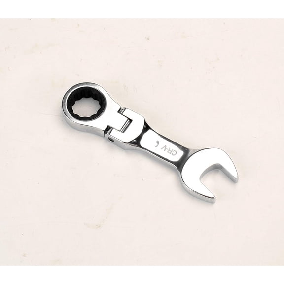 LMUMN-19mm Metric Flex-Head Stubby Box End Head Geared Wrench, 72-Tooth Ratcheting Combination Wrench Spanner