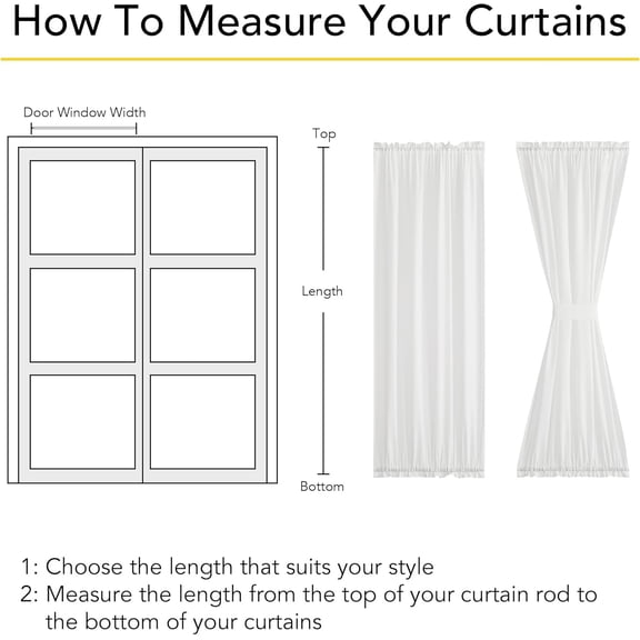 LMUMN-2 Panels Sheer Sidelight Door Curtains for Front Door, Light Filtering Non See Through Privacy Curtains with Tiebacks for Kitchen Side French Window, Ivory, 12 inches Wide x 72 inches Long