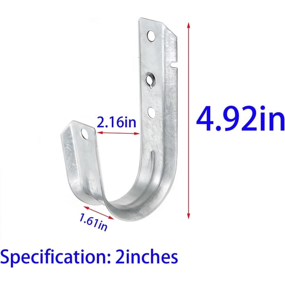 LMUMN-2 inch, Cable Bracket J-Hook, Heavy-Duty Metal Cable J-Hook, Used for Vertical Surfaces and Walls, Suitable for Cable and Wire Management (25 Packs)