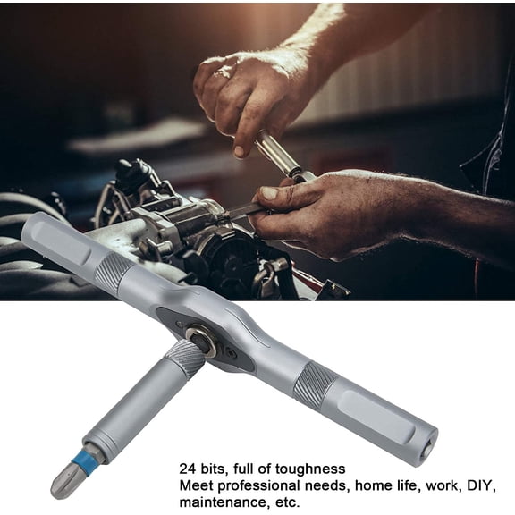 LMUMN-24 in 1 Magnetic Screwdriver Set, Ratchet Allen Wrench Set & Mini Ratcheting Screwdriver Kit, Detachable Ratchet Handle Compact Portable, for Computer, Bicycle, Watch, Furniture, Home DIY Repa