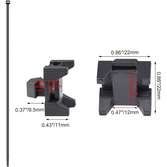 LMUMN-25 Pieces Plastic Cable Zip Tie Mounting Blocks, Drop-In Base Mounts for 15 or 40 Series Aluminum T-Slot Extruded Profiles Wire Management