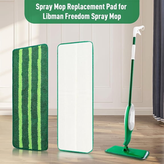 LMUMN-3 Pack Mop Refills for Libman Freedom Spray Mop, Reusable Microfiber Spray Mop Pads Replacement Head, Dry Wet Floor Cleaning Mop Pads for Multi-Surface Floors