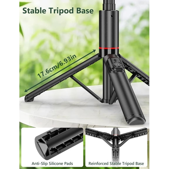 LMUMN-52" Selfie Stick Tripod, Aluminum All-in-1 Extendable Cell Phone Tripod Stand with Remote, 360 Rotate Lightweight & Portable Travel Tripod for Cell Phone Compatible with iPhone 16/15/14/13/An