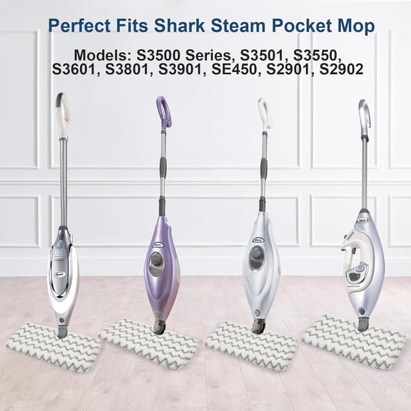 LMUMN-6 Pack S3501 Steam Pocket Mop Replacement Pads Refills for Shark S3501 S3550 S3601 S3801CO S3901 SE450 S3601D S3901D S2901 S2902 Steam Pocket Mop, Microfiber Reusable