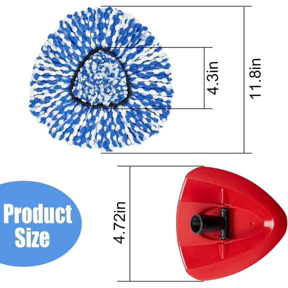 LMUMN-7-Pack Mop Replace Heads Compatible for O Ceda, Spin Mop Refill Head Replacement for RinseClean 2-Tank System - Fluffy Microfiber, Machine Washable and Easy to Replace