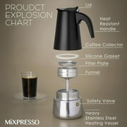 LMUMN-9 Cup Greca Moka Pot, Stainless Steel Stovetop Espresso Maker