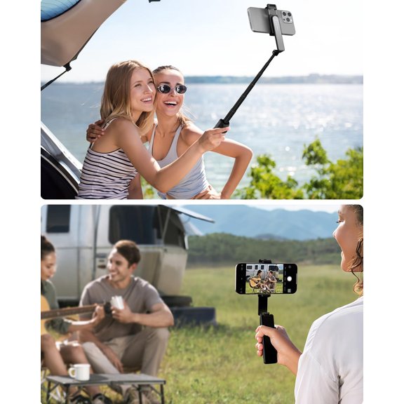 LMUMN-Aluminum Alloy Wireless Selfie Stick, Lightweight Extendable Pocket-Size Phone Stick with Remote, Compact Travel Selfie Stick Compatible with 47" Smartphones for Vlog/Film B