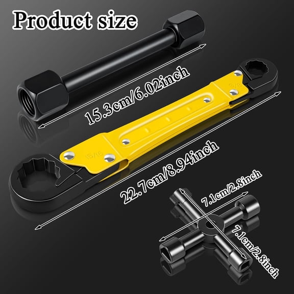 LMUMN-Angle Stop Wrench Kit, Plumbing Tools, Angle-on Plumber Wrench for Quick And Hassle-Free Angle Stop And Supply Nut Installations(Yellow-A)