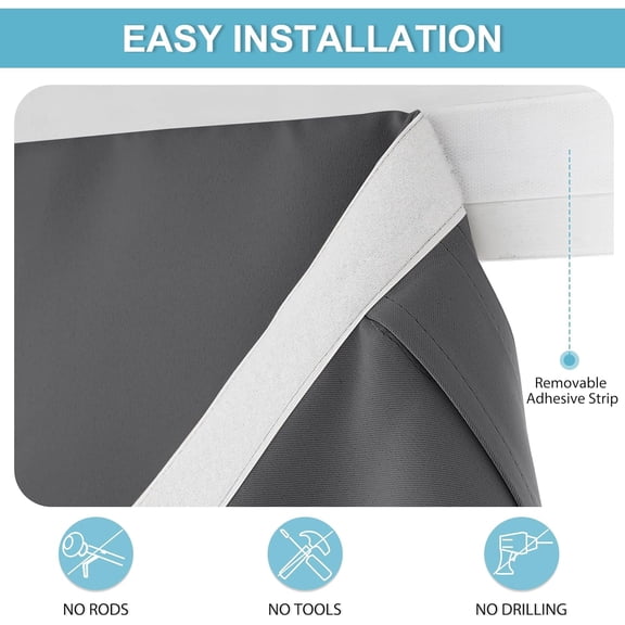 LMUMN-Classroom Door Window Cover, Blackout Shades for Classroom Windows and Doors Cover Lockdown Shades, Room Darkening Design Blocks Views, W 8 x L 36, 1 Panel, Grey