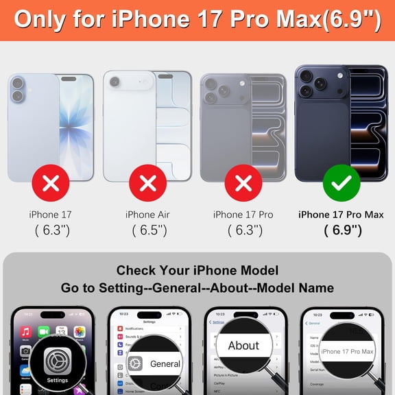 LMUMN-Compatible with iPhone 17 Pro Max Wallet Phone Case with Card Holder for Women Men, [RFID Blocking] Card Slots PU Leather Protective Wallet Case 6.9 Inch (Black)