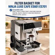 LMUMN-Double Cup Coffee Filter Basket Compatible with Ninja Luxe Cafe Accessories ES601 ES701, Stainless Steel Coffee Filter, Coffee Pressurized Porous Filter,Coffee Machine Replacement Accessories