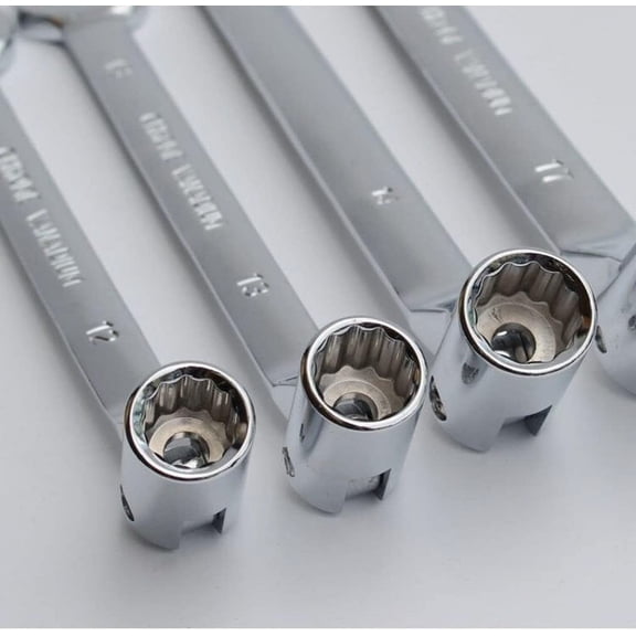 LMUMN-FLZOPSER 17mm Double Headed Rotary Hex Socket Head Open End Combination Spanner Wrench Auto Car Repairing Tool