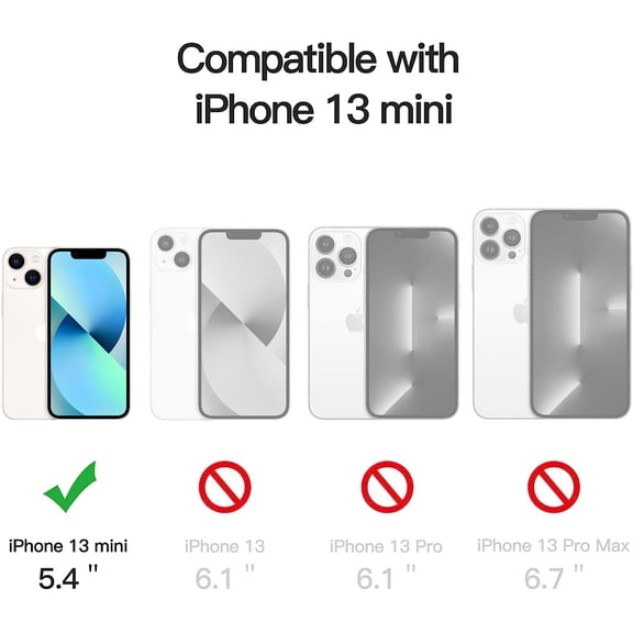 LMUMN-Magnetic Case for iPhone 13 mini 5.4-Inch Compatible with MagSafe Wireless Charging, Shockproof Phone Bumper Cover, Anti-Scratch Clear Back (Navy)