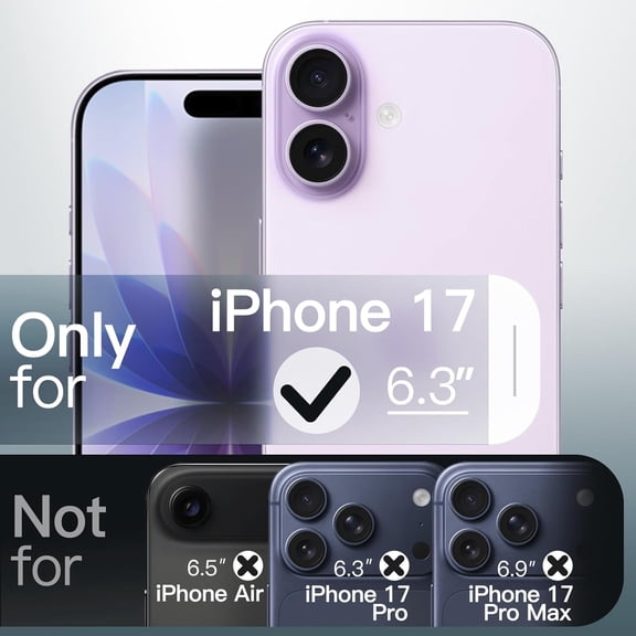 LMUMN-Matte Case for iPhone 17 6.3-Inch, Shockproof Military Grade Drop Protection, Frosted Translucent Back Minimalist Phone Cover, Anti-Fingerprint (Lavender)