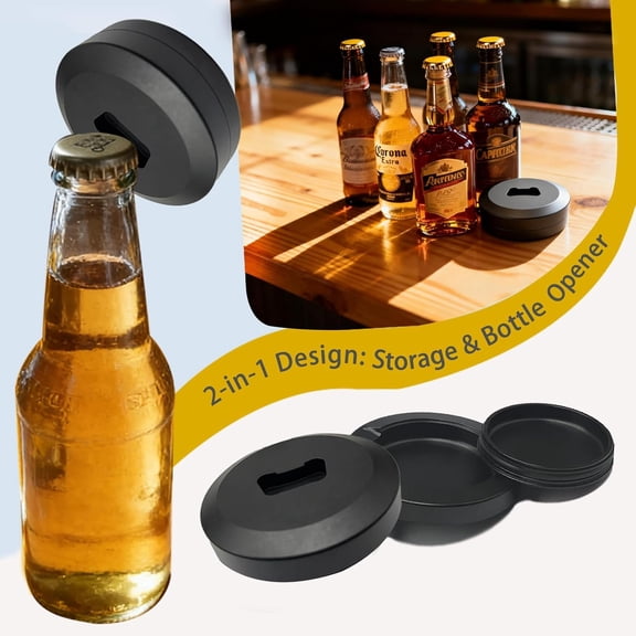 LMUMN-Metal Can with Bottle Opener | Metal Container | Pouch Container | Small Storage Tin | EDC (Gunmetal Grey)