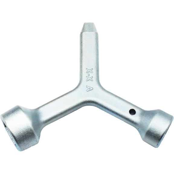 LMUMN-Meter Curb Box Key MKF2 Triangular Curb Box Wrench Electric Box Key Water Meter Key,for Opens meter pit lids and meter box lids and curb box lids (Silver 1 Pcs)