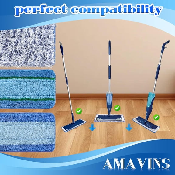 LMUMN-Microfiber Cleaning Pads, 3 Pack Value - Reusable Mop Pads for 18 Inch Mop, Includes Dusting Pad, Cleaning Pad, and Three Zone Deep Clean Pad for Wood, Stone, Tile, Laminate, Vinyl Floor