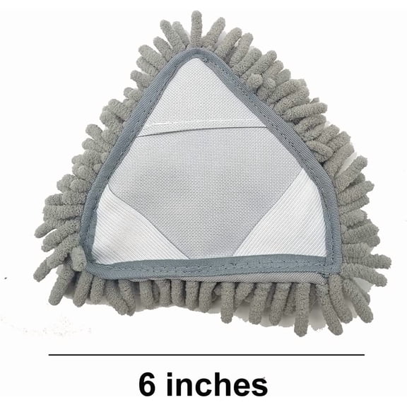 LMUMN-Mini Mop Heads-Microfiber Chenille Triangular Mop Pads (Grey)