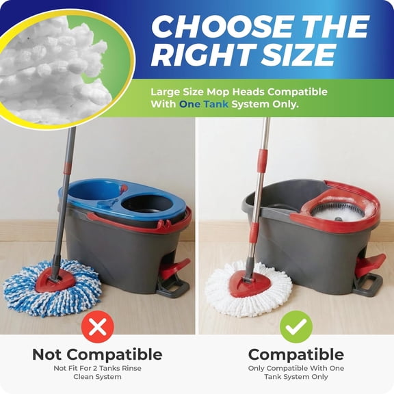 LMUMN-Mop Heads Replacement for Ocedar Mop Heads Replacements, Compatible with O Cedar Mops Replace Heads, Deep Clean Microfiber Spin Mop Replacement Head ,Ideal for Everyday Users & Pet Owners-5 Pa