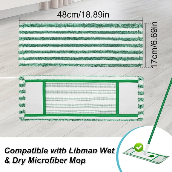 LMUMN-Mop Pads Refills Compatible with Libman Wet & Dry Microfiber Mop,6 Pack Microfiber Mop Refills for Multi Surface Hardwood Floors,Reusable Washable Microfiber Dust Mop Pads for Wet/Dry Floor Cl