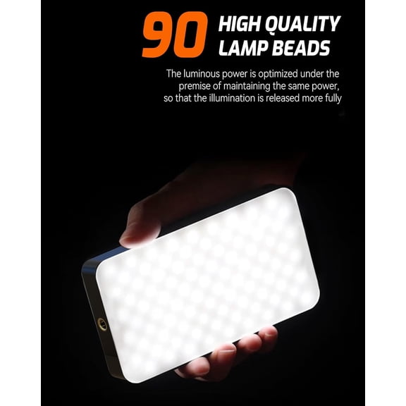 LMUMN-Portable Selfie Light for iPhone: 90 LED Rechargeable Phone Fill Lights, Ring Light for Camera Picture, Makeup Photo, Video Conferences, Laptop Use, Zoom Meetings, TikTok, Vlog Photography