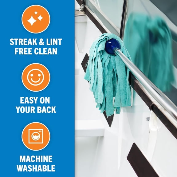 LMUMN-Screw On Microfiber Mop Head Replacement Refill, Ultra-Absorbent Microfiber Mop Head for Boat, Deck, Floor, Home, Car, and RV Cleaning, Lint-Free and Durable Design